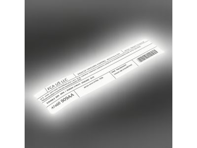 Mopar 47480909AA Label Veci Label