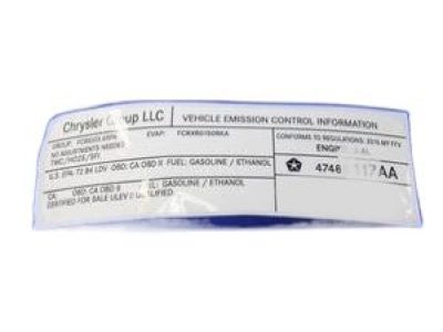 Dodge 47480117AA LABEL Vehicle Emission Control Information