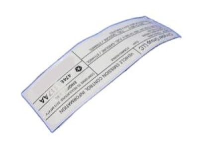 Dodge 47480117AA LABEL Vehicle Emission Control Information