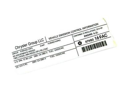 Dodge 47480169AC Emission Label