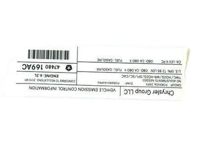 Dodge 47480169AC Emission Label