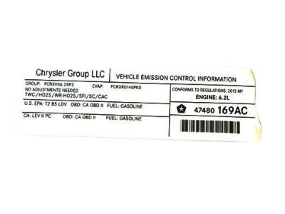 Dodge 47480169AC Emission Label