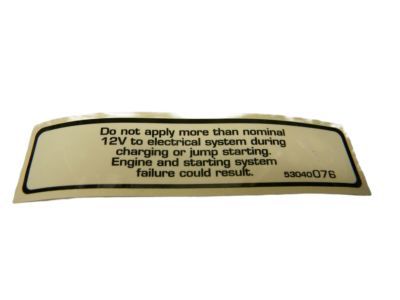 Dodge 53040076 LABEL Battery Jump Start