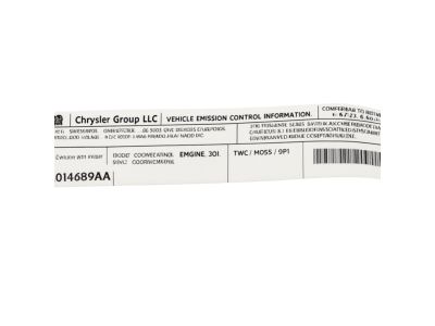 Mopar 52014669AA Label Veci Label