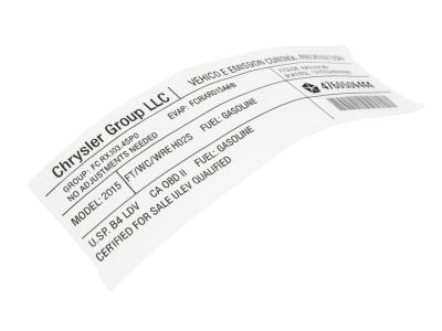 Mopar 47480094AA Label Vehicle Emission Control Information