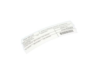 Dodge 47480520AA Emission Label