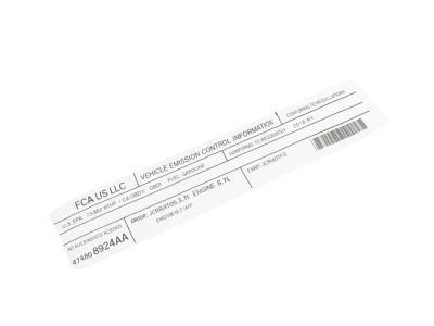 Mopar 47480892AA Label Veci Label 47480892AA Mopar Label Veci Label Product Photo 1 of 3