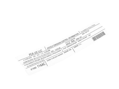 Mopar 47480114AC Label Vehicle Emission Control Information 47480114AC Mopar Label Vehicle Emission Control Information Product Photo 1 of 3