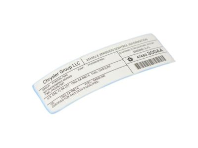 Dodge 47480300AA Emission Label