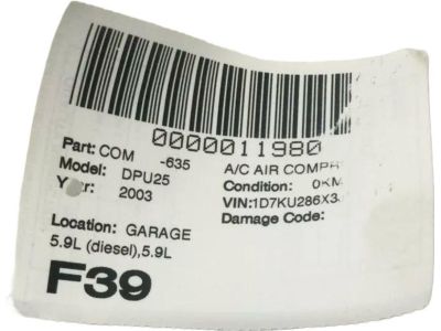 Mopar 55055339AI Compressor A/C With Clutch