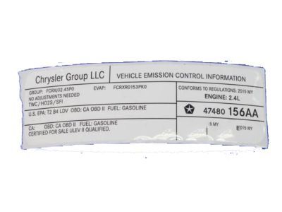 Dodge 4763935 Emission Label