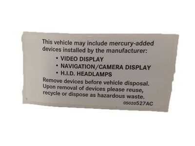 Jeep 5020527AC Warning Label