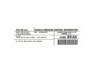 47480841AA Mopar Label Veci Label Product Photo 3 of 3