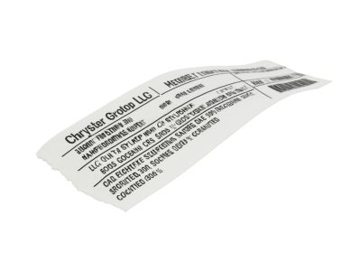 Mopar 4722045AA Label Veci Label