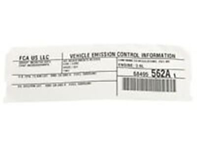 Jeep 47480901AA Emission Label