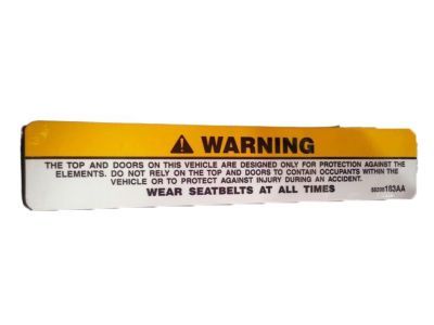 Jeep 55395183AA LABEL Seat belt warning
