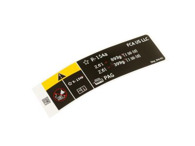 Mopar 68297582AA Label A/C System Close Out Panel Radiator Top - Washer Fluid