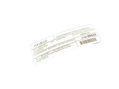 Dodge 47480886AA Emission Label