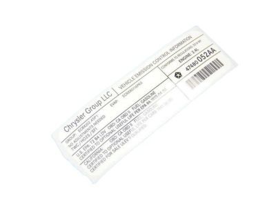 Dodge 47480052AA Emission Label