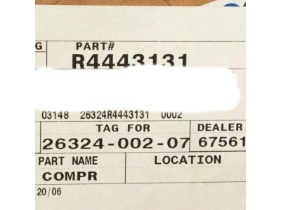 Mopar R4443131 Compressor, A/C W/2.2, 2.5, 3.0 L Engine