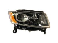 Mopar 68110996AF Headlamp Assembly, Black Bezel, Front Passenger Side