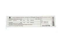 Mopar 68066027AB Emission Label Mopar 68066027AB Emission Label