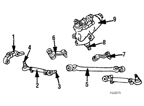 1988 Dodge Diplomat P/S Pump & Hoses, Steering Column, Steering Gear & Linkage Diagram