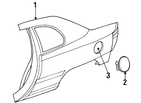 1997 Dodge Neon Quarter Panel & Components Diagram