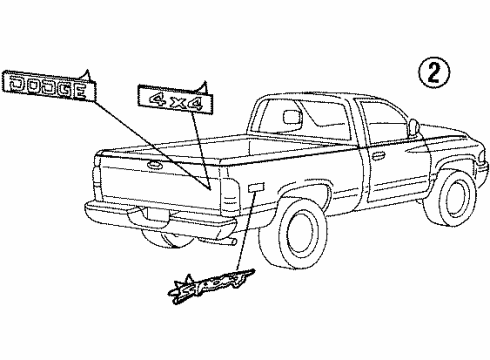 1998 Dodge Ram 2500 Stripe Tape Diagram