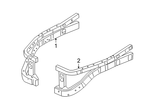 2009 Chrysler Aspen Structural Components & Rails Diagram
