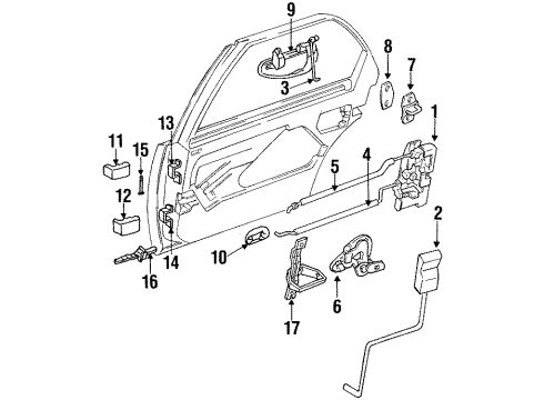 1994 Chrysler New Yorker Door & Components Diagram
