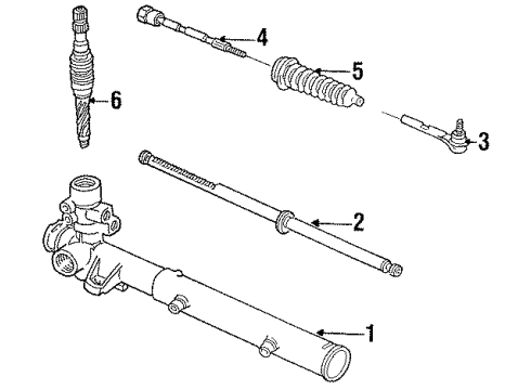 1986 Dodge Aries P/S Pump & Hoses, Steering Gear & Linkage Diagram