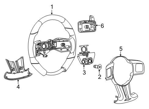 2013 Dodge Challenger Steering Column, Steering Wheel & Trim Diagram
