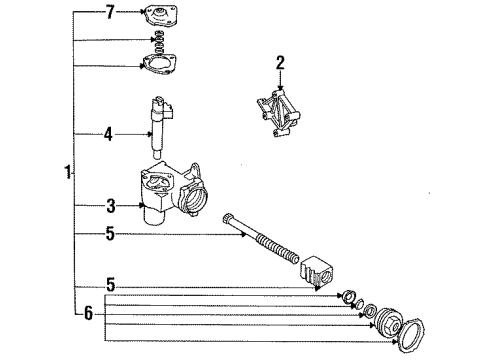 1990 Jeep Wrangler Steering Column, Steering Wheel & Trim, Steering Gear & Linkage Diagram