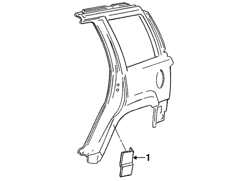 1996 Jeep Grand Cherokee Quarter Panel & Components, Exterior Trim Diagram
