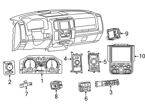 2017 Ram 3500 A/C & Heater Control Units Diagram