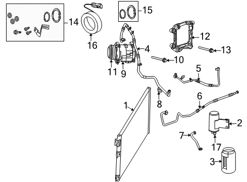 2008 Dodge Viper A/C Condenser, Compressor & Lines Diagram