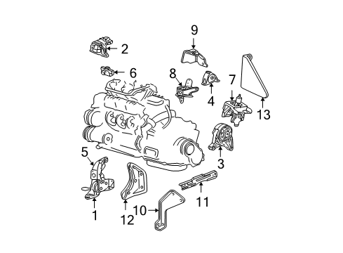2002 Dodge Grand Caravan Engine & Trans Mounting Diagram