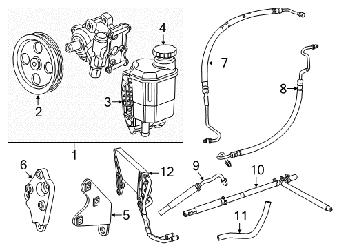 2017 Ram 3500 P/S Pump & Hoses, Steering Gear & Linkage Diagram