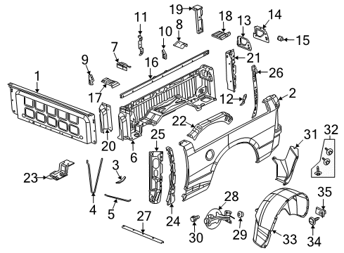 2017 Ram 3500 Front & Side Panels Diagram