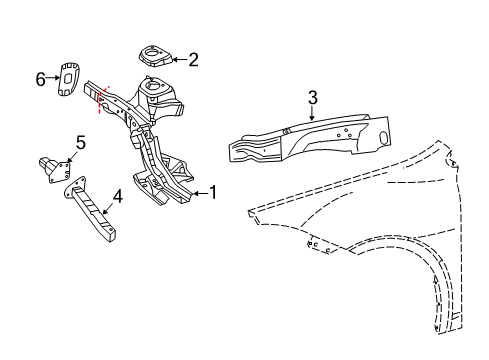 2013 Dodge Dart Structural Components & Rails Diagram