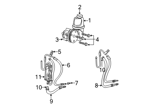 2000 Dodge Dakota P/S Pump & Hoses, Steering Gear & Linkage Diagram