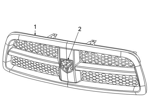 2011 Ram 1500 Grille & Components Diagram