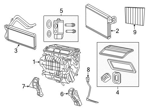 2015 Jeep Compass A/C Evaporator & Heater Components Diagram