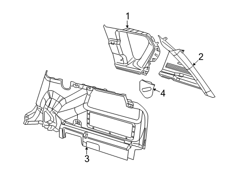 2009 Jeep Compass Interior Trim - Quarter Panels Diagram