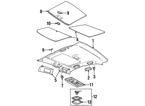 1999 Dodge Stratus Interior Trim - Roof Diagram