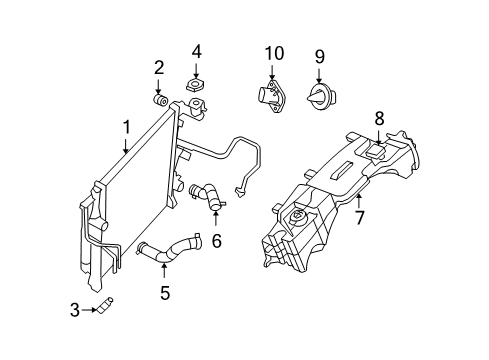 2009 Dodge Nitro Radiator & Components Diagram