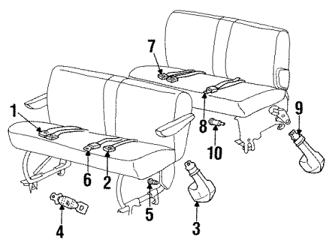 1989 Dodge Caravan Rear Seat Belts Diagram