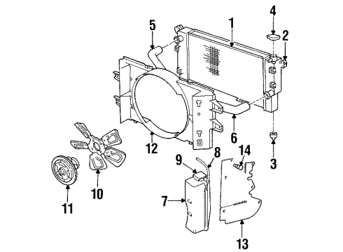 1998 Dodge Ram 1500 Radiator & Components, Cooling Fan Diagram