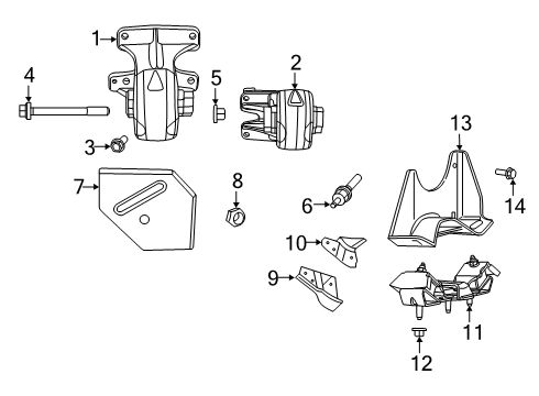 2019 Ram 1500 Engine & Trans Mounting Diagram